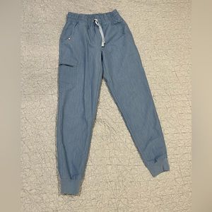 Figs Heather Indigo High Wasted Zamora scrub pants